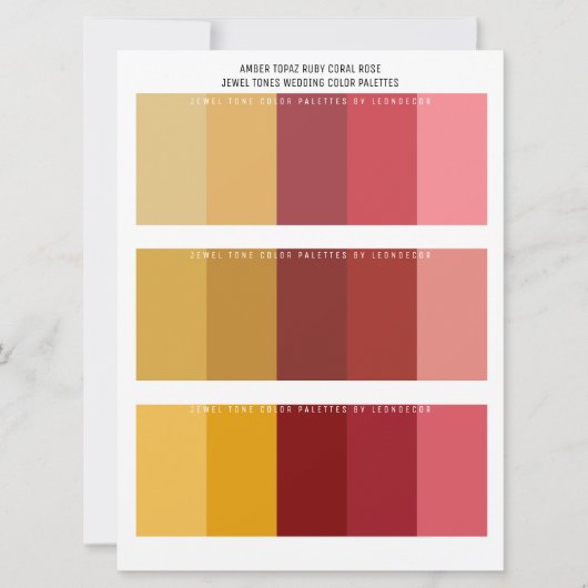 Topaz Ruby Coral Roos Jewel Tone Trouwkleuren (Voorkant)