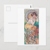 Topaz (vier juwelen), Alphonse Mucha Briefkaart (Voorkant / Achterkant)