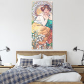 Topaz (vier juwelen), Alphonse Mucha Canvas Afdruk (Insitu (Slaapkamer))