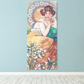 Topaz (vier juwelen), Alphonse Mucha Canvas Afdruk (Insitu (Houten vloer))