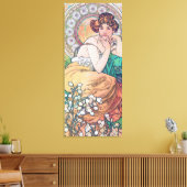 Topaz (vier juwelen), Alphonse Mucha Canvas Afdruk (Insitu (Woonkamer))
