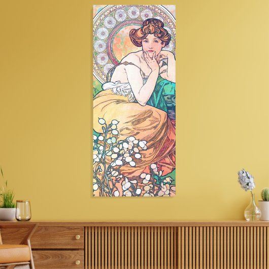 Topaz (vier juwelen), Alphonse Mucha Canvas Afdruk (Insitu (Woonkamer))
