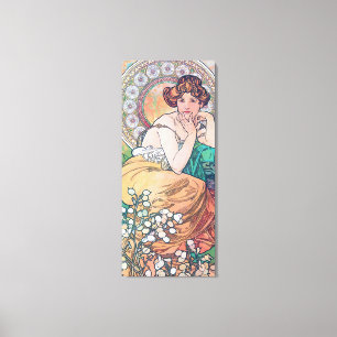 Topaz (vier juwelen), Alphonse Mucha Canvas Afdruk