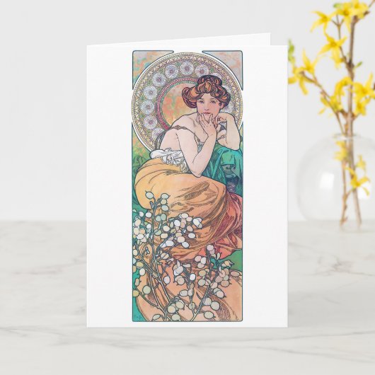 Topaz (vier juwelen), Alphonse Mucha Kaart (Gele Bloem)