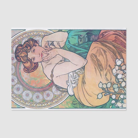 Topaz (vier juwelen), Alphonse Mucha Tissuepapier (Voorkant)