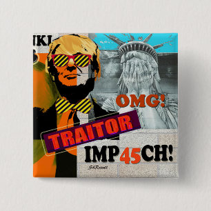 Topconferentie van Helsinki Trump/Poetin Speld voo Vierkante Button 5,1 Cm