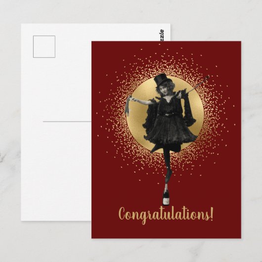 topdanseres gefeliciteerd briefkaart (Voorkant / Achterkant)