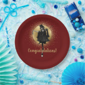  topdanseres gefeliciteerd papieren bordje (Feest)