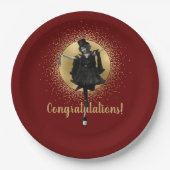  topdanseres gefeliciteerd papieren bordje (Voorkant)