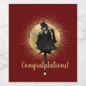  topdanseres gefeliciteerd wijn etiket (Enkel label)