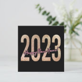 Topdesign van 2023 met glitterige textuur save the date (Staand voorkant)
