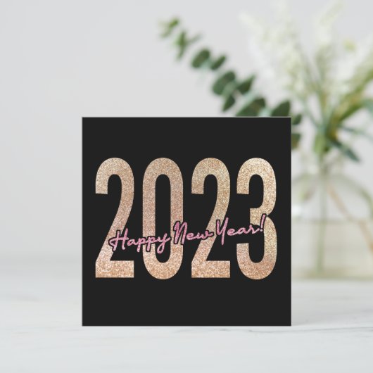 Topdesign van 2023 met glitterige textuur save the date (Staand voorkant)