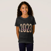 Topdesign van 2023 met glitterige textuur t-shirt (Voorkant volledig)