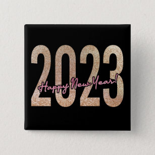 Topdesign van 2023 met glitterige textuur vierkante button 5,1 cm
