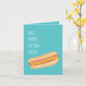 Topdog Hotdog DAD-verjaardagskaart Kaart (Gele Bloem)