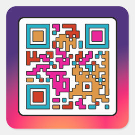Topeka Art Guild Site Kleurrijke QR-code Vierkante Sticker