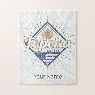 Topeka City Kansas Verenigde Staten Zonnebloem Ver Legpuzzel