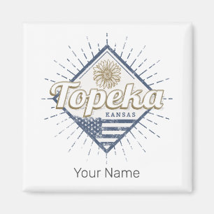 Topeka City Kansas Verenigde Staten Zonnebloem Ver Magneet