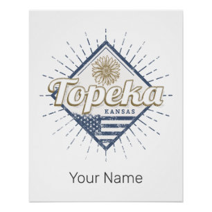 Topeka City Kansas Verenigde Staten Zonnebloem Ver Perfect Poster