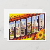 Topeka, Kansas  Big Letters Briefkaart (Voorkant / Achterkant)