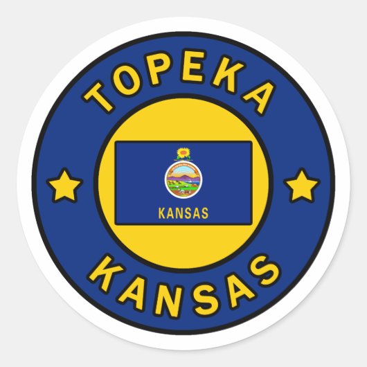 Topeka Kansas Ronde Sticker (Voorkant)