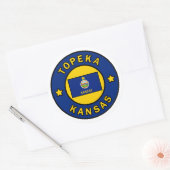 Topeka Kansas Ronde Sticker (Envelop)