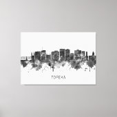 Topeka Kansas Skyline BW Canvas Afdruk (Voorkant)