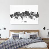 Topeka Kansas Skyline BW Canvas Afdruk (Insitu (Slaapkamer))