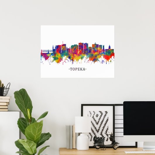 Topeka Kansas Skyline Poster (Thuiskantoor)