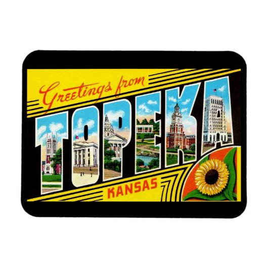 Topeka Kansas stijl met groot lettergreet Magneet (Horizontaal)