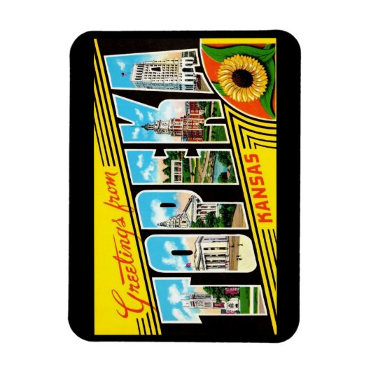 Topeka Kansas stijl met groot lettergreet Magneet (Verticaal)