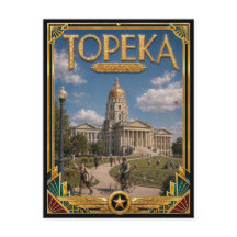 Topeka Kansas Vintage Art Deco Gouden Tijdperk