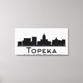 Topeka, Kansas | Zwarte en witte veldlijn Canvas Afdruk (Voorkant)