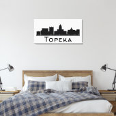 Topeka, Kansas | Zwarte en witte veldlijn Canvas Afdruk (Insitu (Slaapkamer))