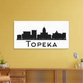 Topeka, Kansas | Zwarte en witte veldlijn Canvas Afdruk (Insitu (Woonkamer))