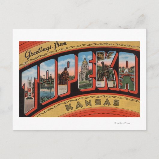 Topeka, KansasLarge Letter ScenesTopeka, KA Briefkaart (Voorkant)
