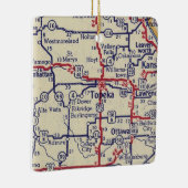 Topeka KS  kaart Keramisch Ornament (Rechts)