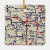 Topeka KS  kaart Keramisch Ornament (Voorkant)