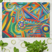 Topeka Kunstgilde Abstract Theedoek (Gevouwen)