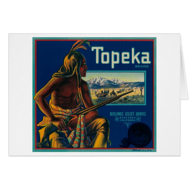 Topeka merk Citrus Crate Label (Voorkant Horizontaal)