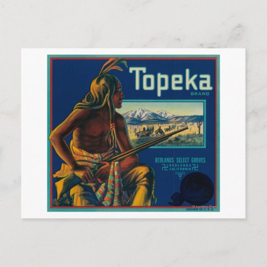 Topeka merk Citrus Crate Label Briefkaart (Voorkant)