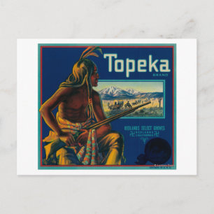 Topeka merk Citrus Crate Label Briefkaart