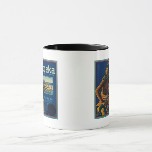 Topeka merk Citrus Crate Label Mok (Midden)