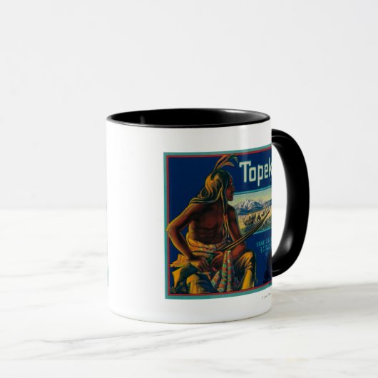 Topeka merk Citrus Crate Label Mok (Voorkant rechts)