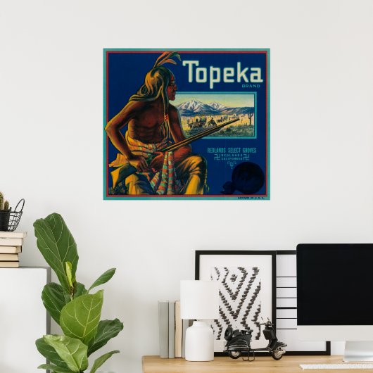 Topeka merk Citrus Crate Label Poster (Thuiskantoor)