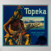 Topeka merk Citrus Crate Label Poster (Voorkant)