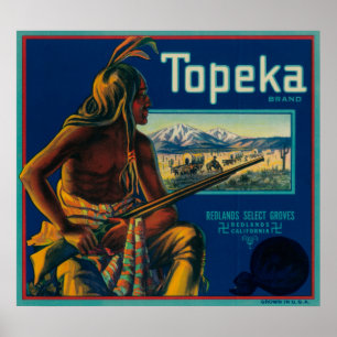 Topeka merk Citrus Crate Label Poster
