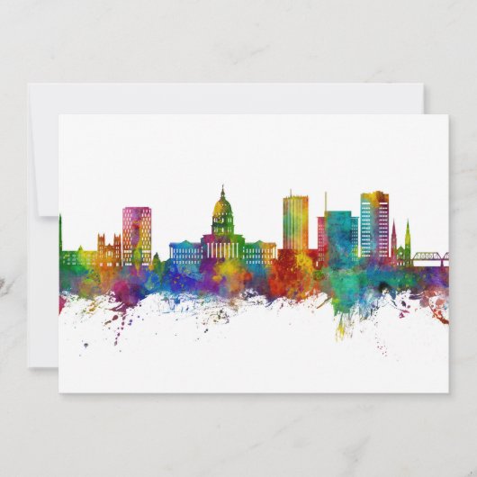 Topeka Wyoming Skyline Kaart (Voorkant)