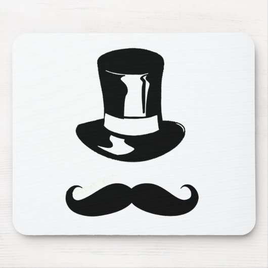 Tophat en Mustache Muismat (Voorkant)