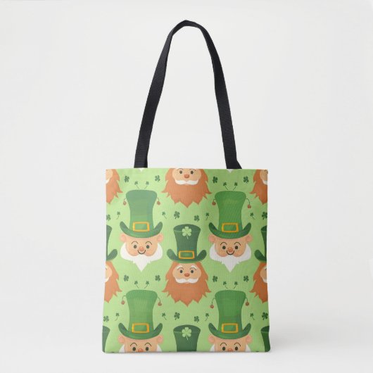 Tophat Leprechaun Pattern Tote Bag (Voorkant)